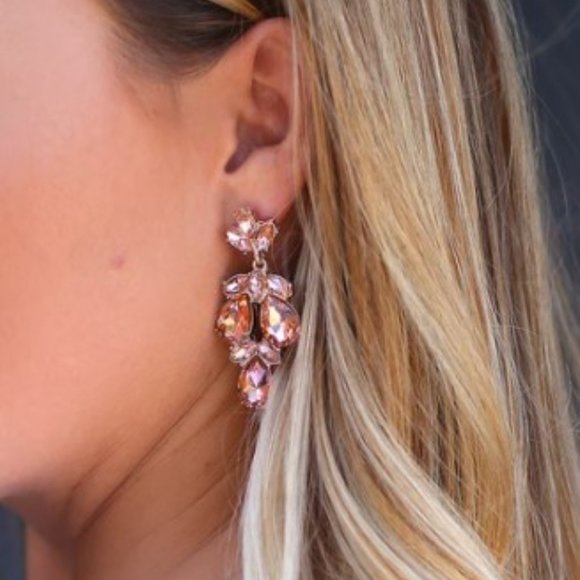 Jewelry - Bound to Wow Rose Gold and Pink Rhinestone Earring